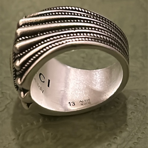 Gucci Interlocking G 20MM Silver 925 Ring - Picture 9 of 14